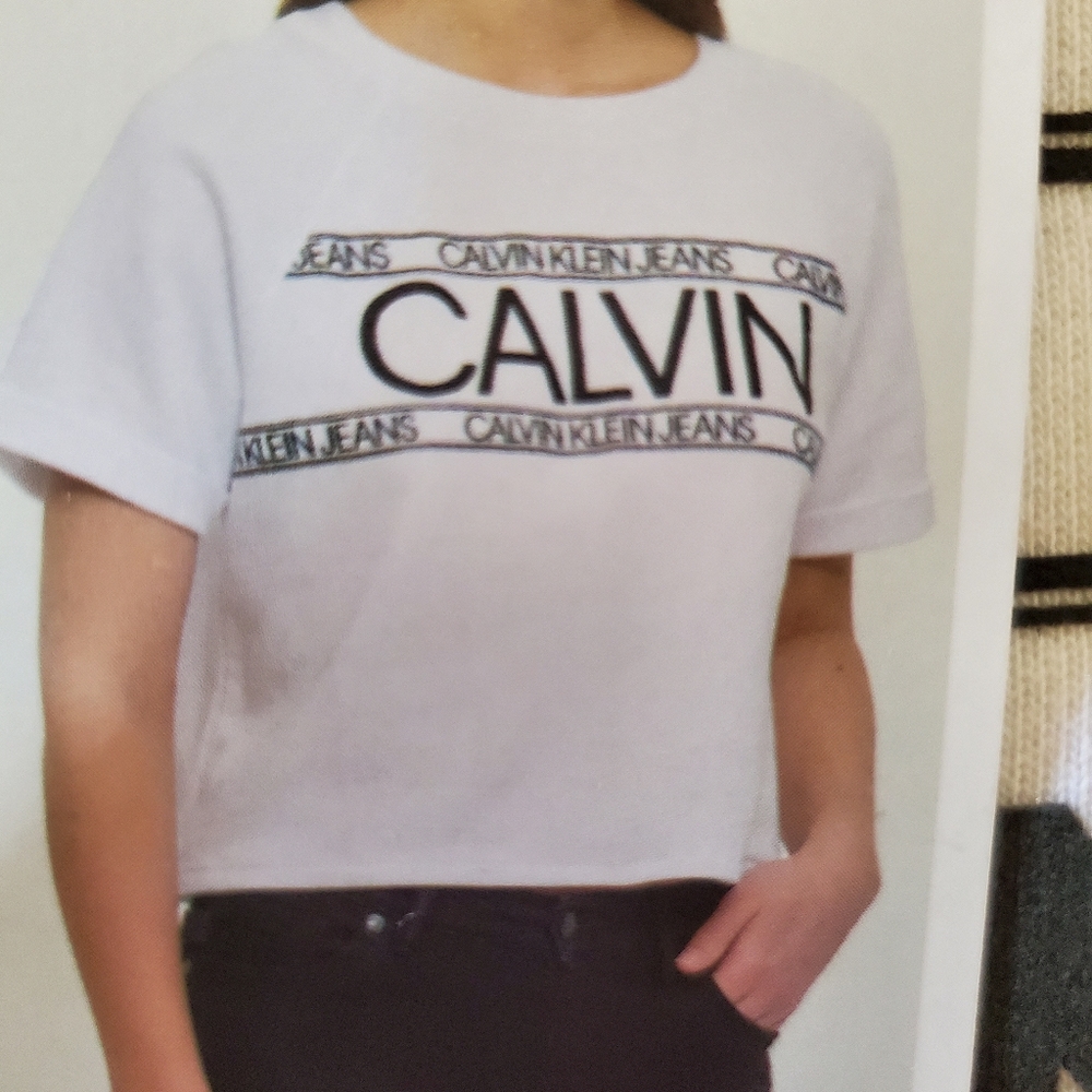 Calvin  Klein  Crop Top/Sweatshirt  White